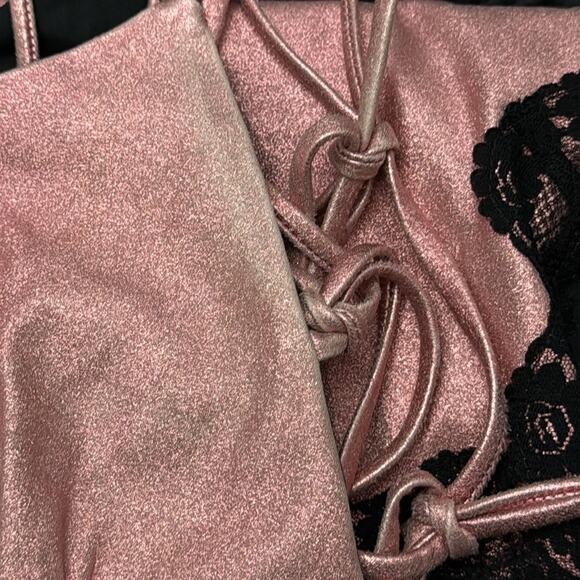 Free People x Anna Sui Pink Metallic Leather Mini Dress - Picture 10 of 10